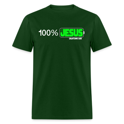 100% Jesus - forest green