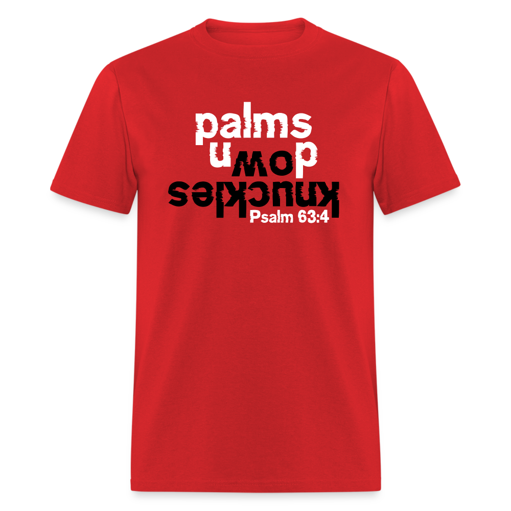 Knuckles Down Palms Up - red