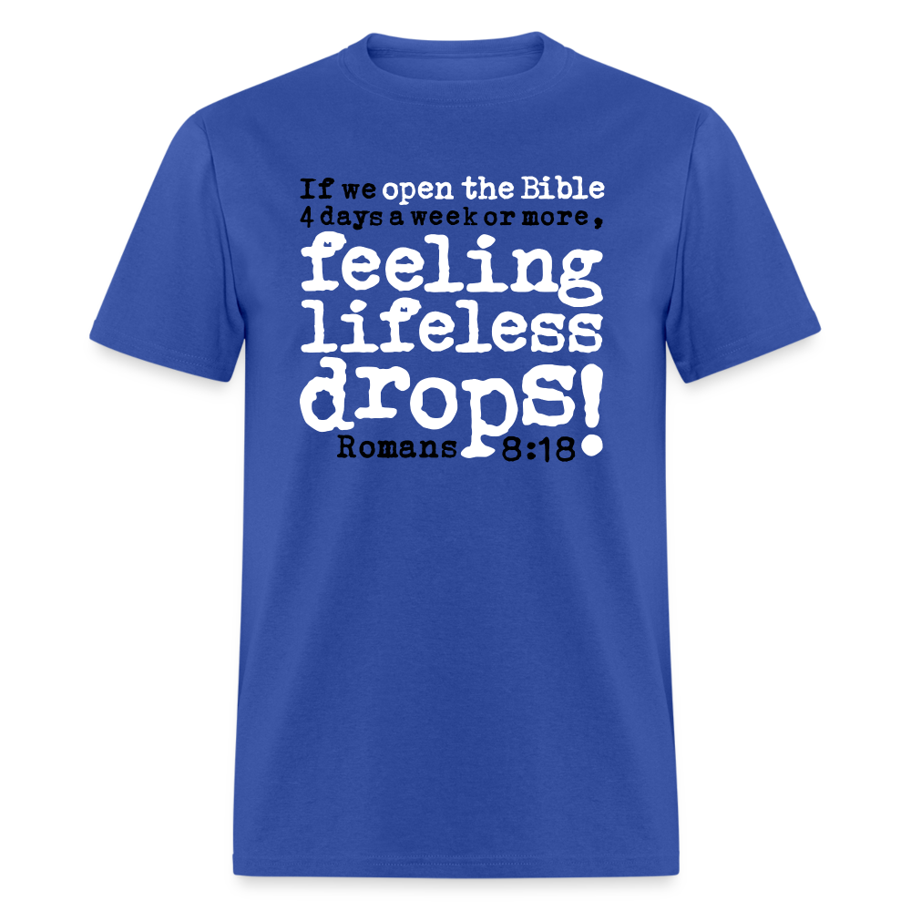 Open Bible Feeling Lifeless Drops - royal blue