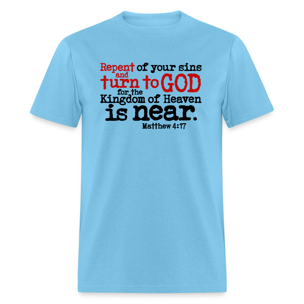 Repeat and Turn to God - aquatic blue