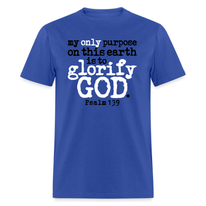 Only Purpose Glorify God - royal blue