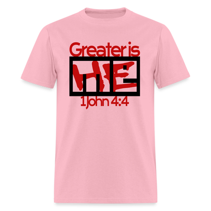 Greater is He in Me - pink