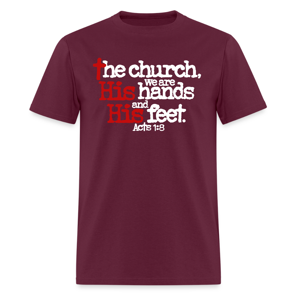 Church His Hands His Feet - burgundy