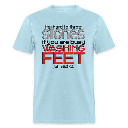 Throwing Stones or Washing Feet - powder blue