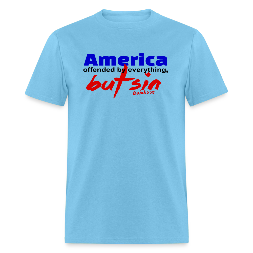 America Offended by Everything But Sin - aquatic blue
