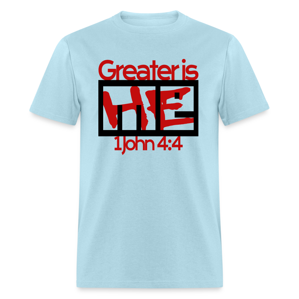 Greater is He in Me - powder blue