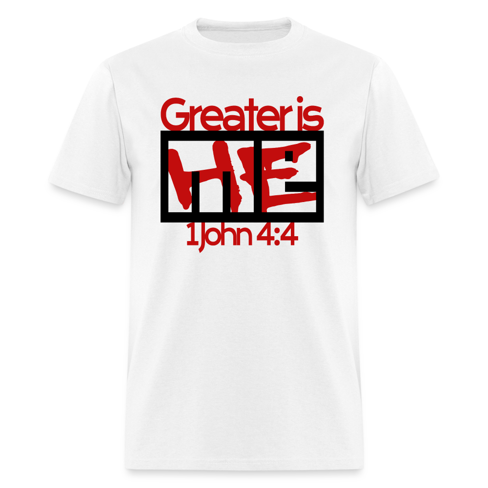 Greater is He in Me - white