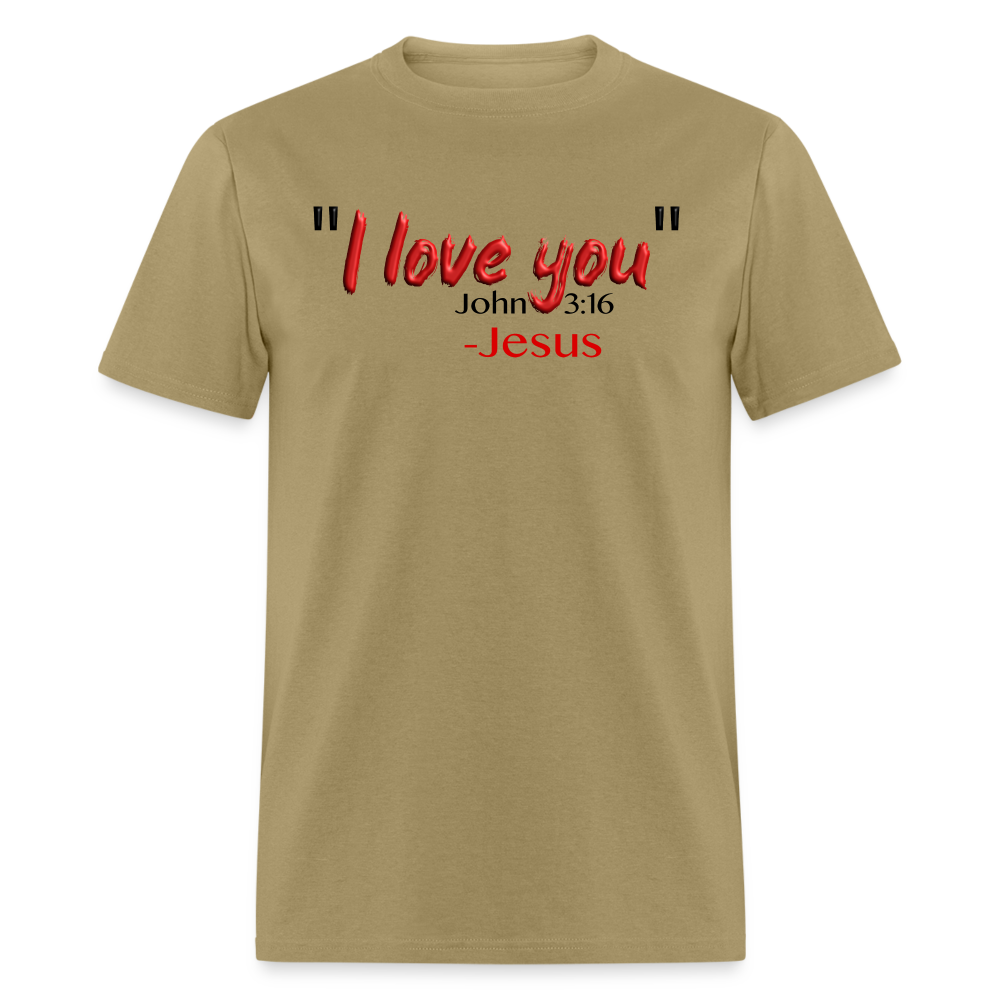 I Love You - khaki