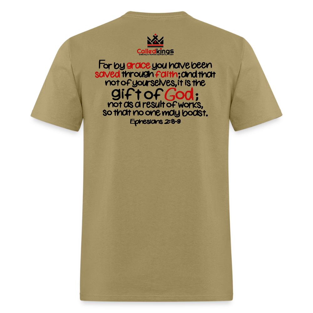 Only Thing We Contribute To Our Salvation - khaki