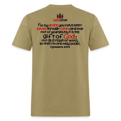 Only Thing We Contribute To Our Salvation - khaki