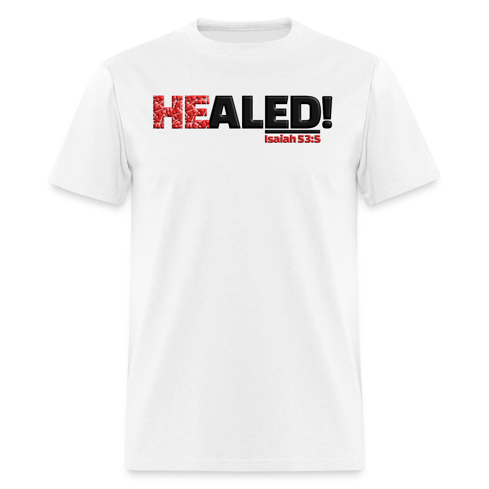 He Healed - white