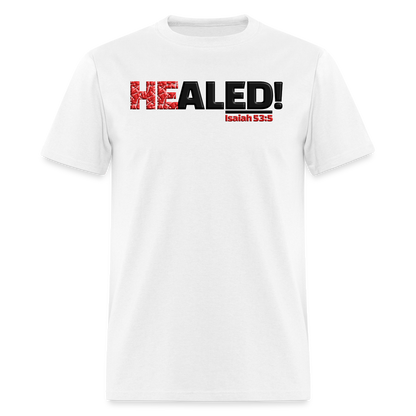 He Healed - white