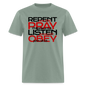 Repent Pray Listen Obey w/Scripture - sage