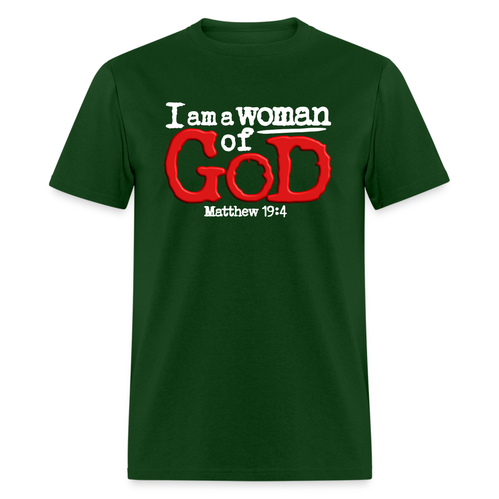 I Am a Woman of God - forest green