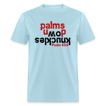 Knuckles Down Palms Up - powder blue