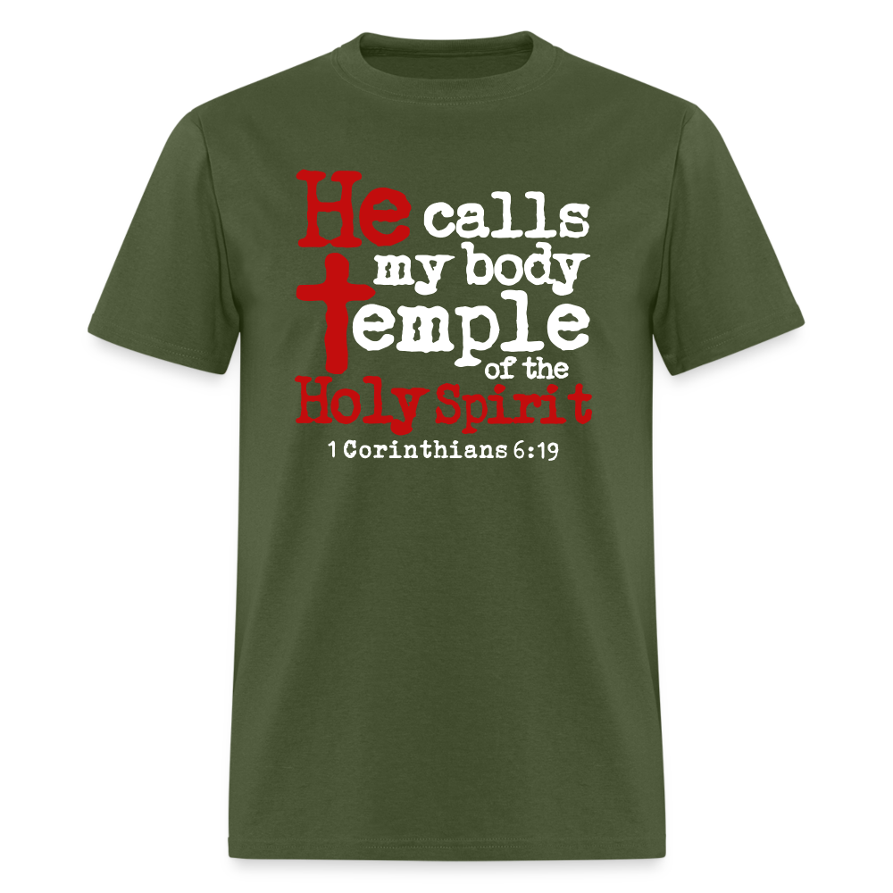 He Calls My Body Temple - military green