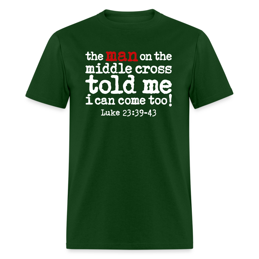 Man on the Middle Cross - forest green