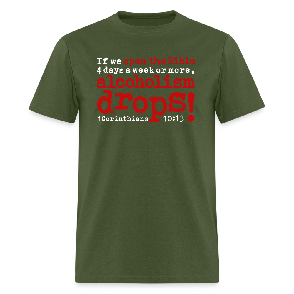 Open Bible Alcoholism Drops - military green