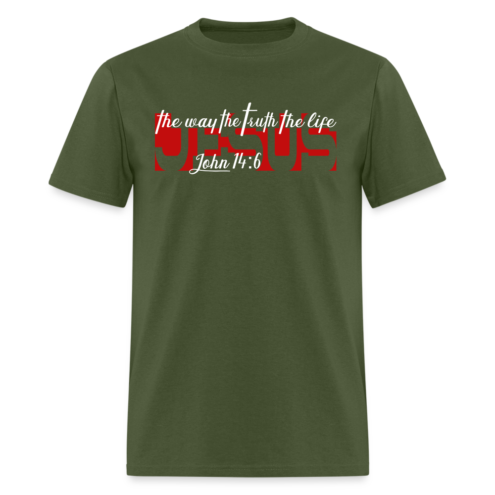 Jesus the Way Truth Life - military green