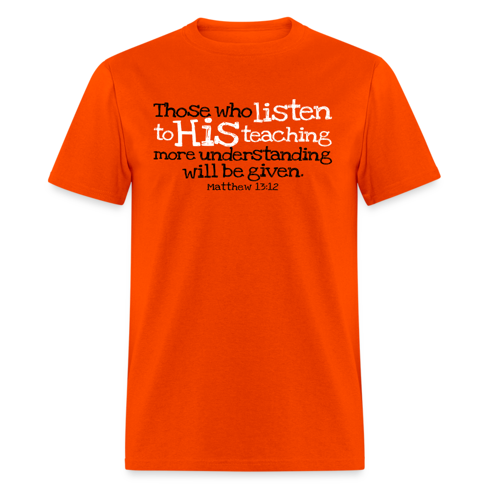 Listen to His Teaching - orange