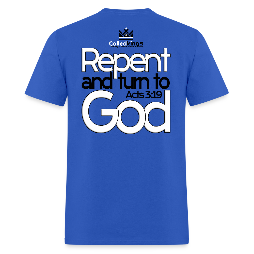 WTBSF? Repent and Turn to God - royal blue