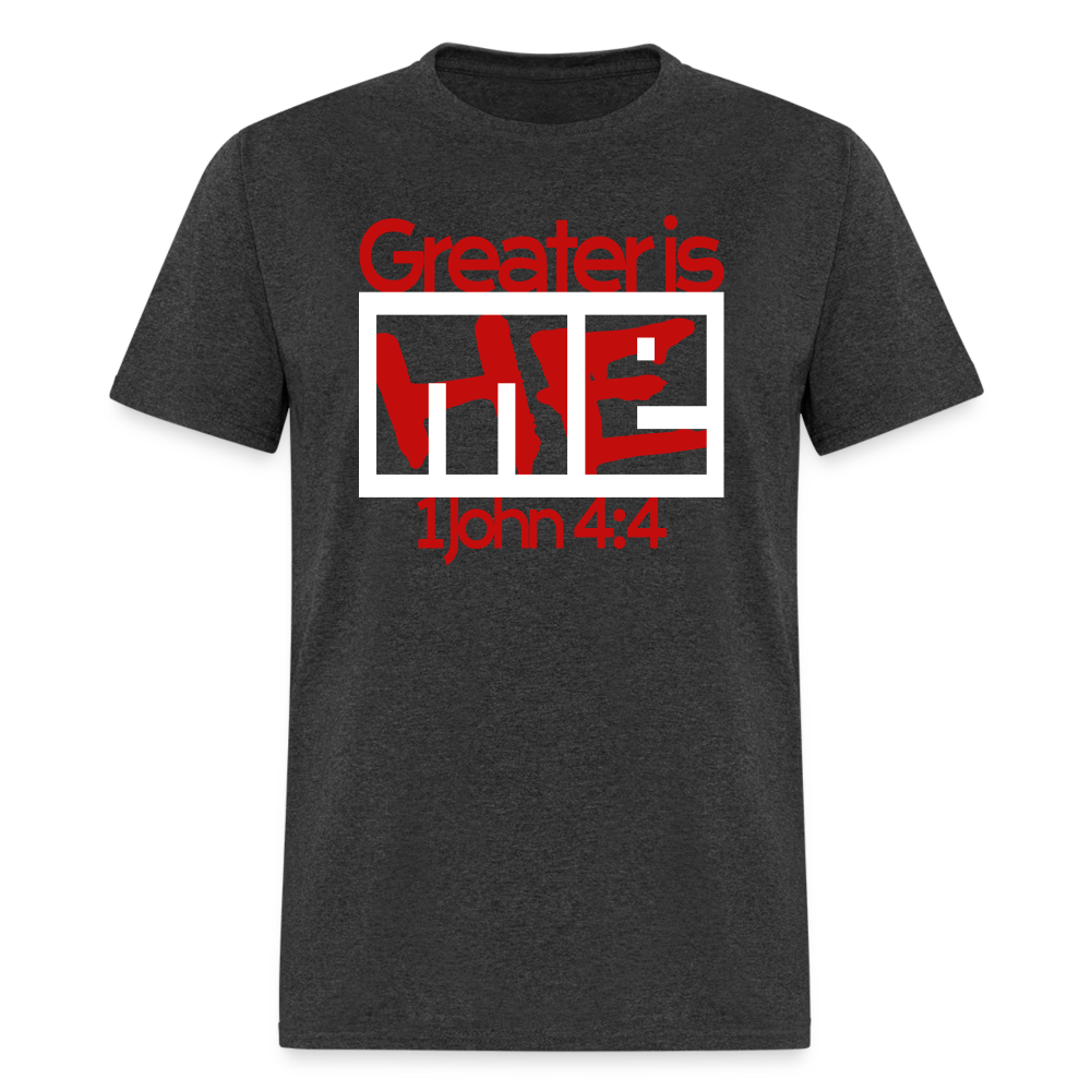 Greater is He in Me - heather black