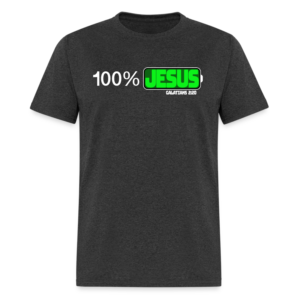 100% Jesus - heather black