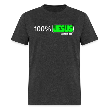 100% Jesus - heather black