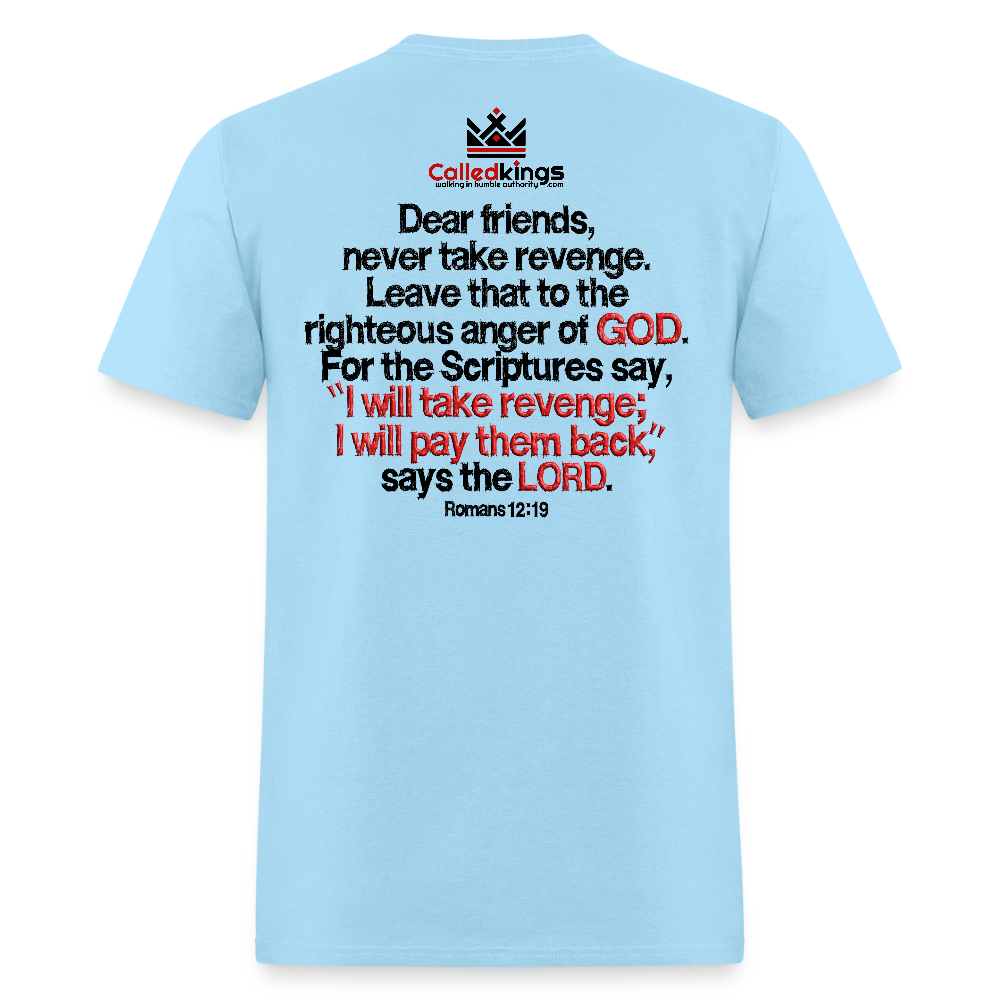 Vengeance is Mine Says the Lord - powder blue