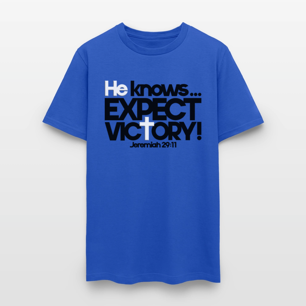 He Knows Expect Victory - royal blue