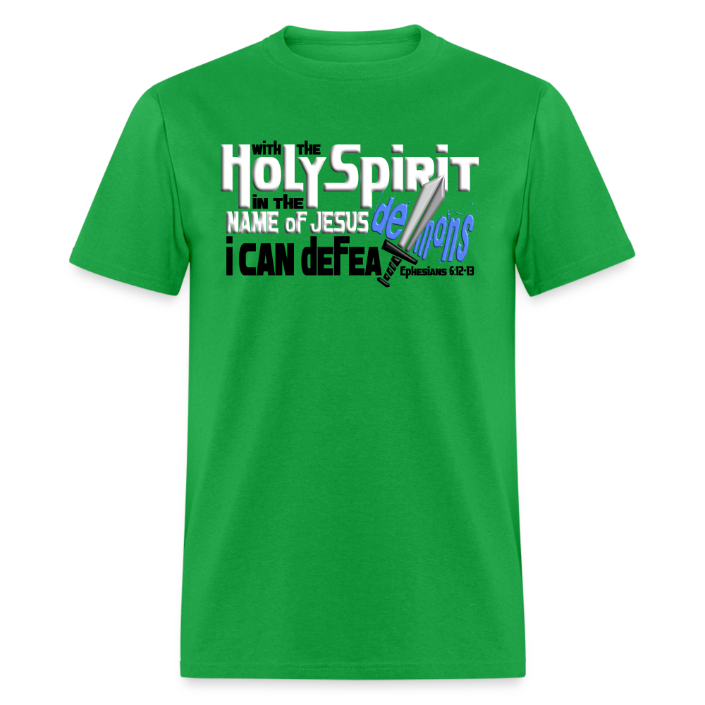 Holy Spirit Defeat Demons - bright green