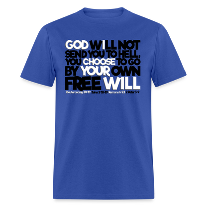 God Will Not Send You To Hell - royal blue