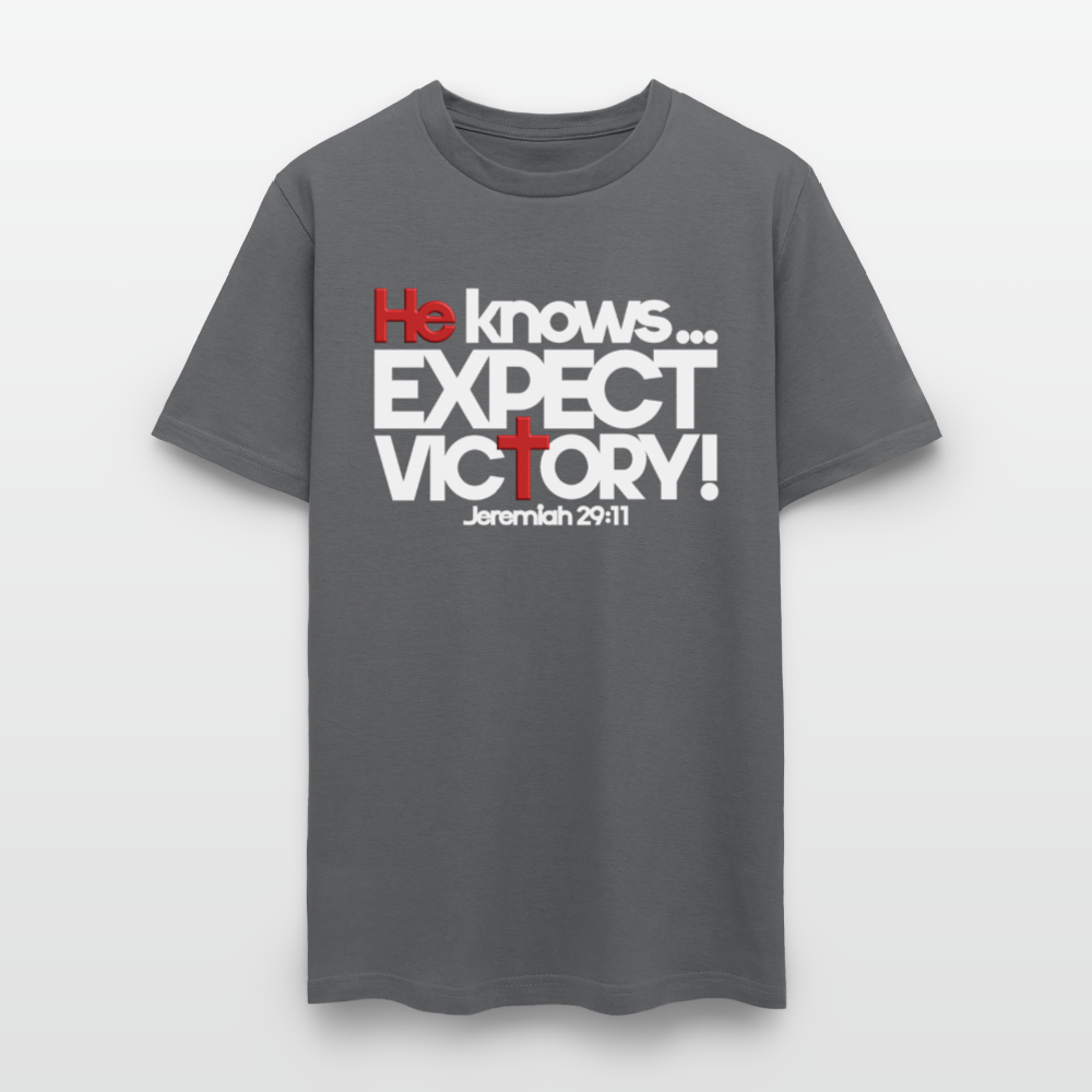 He Knows Expect Victory - charcoal