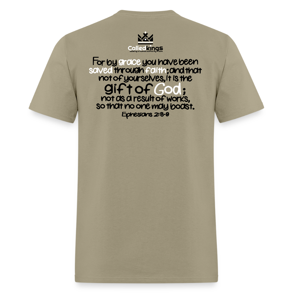 Only Thing We Contribute To Our Salvation - khaki