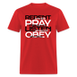 Repent Pray Listen Obey w/Scripture - red