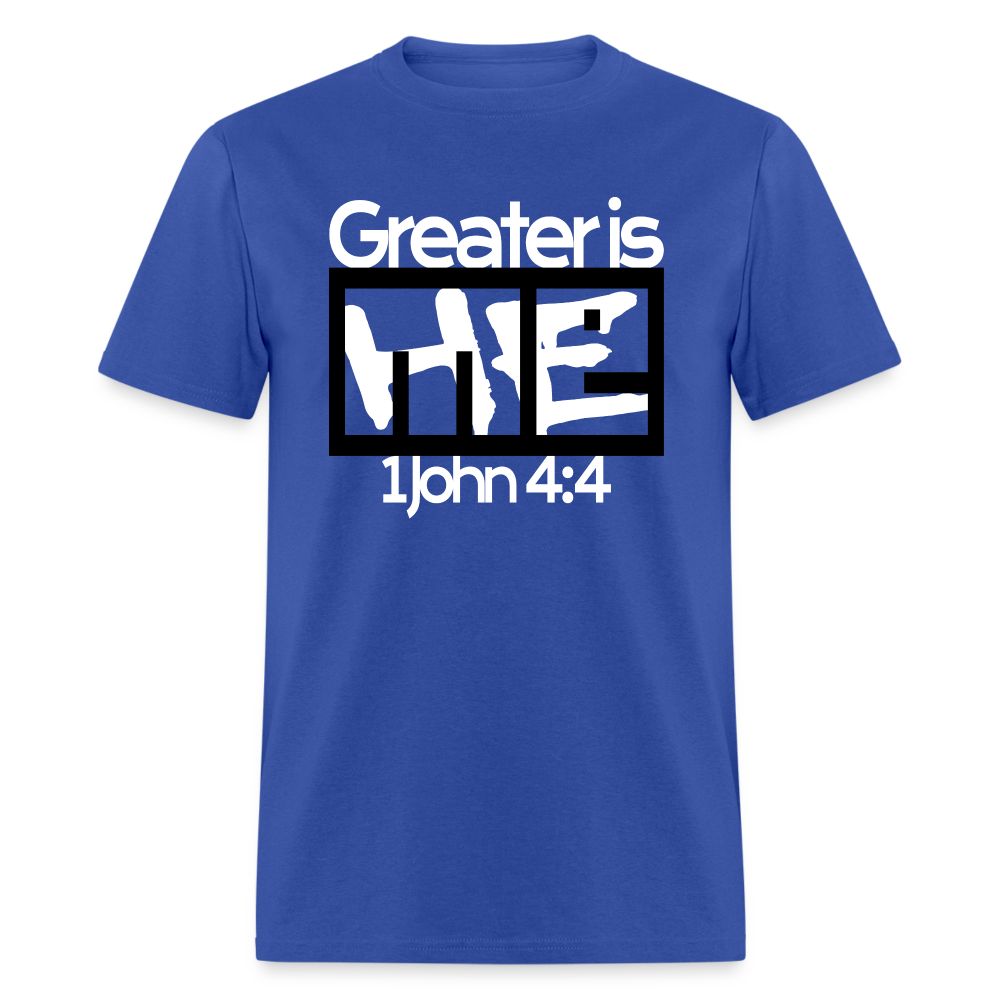 Greater is He in Me - royal blue
