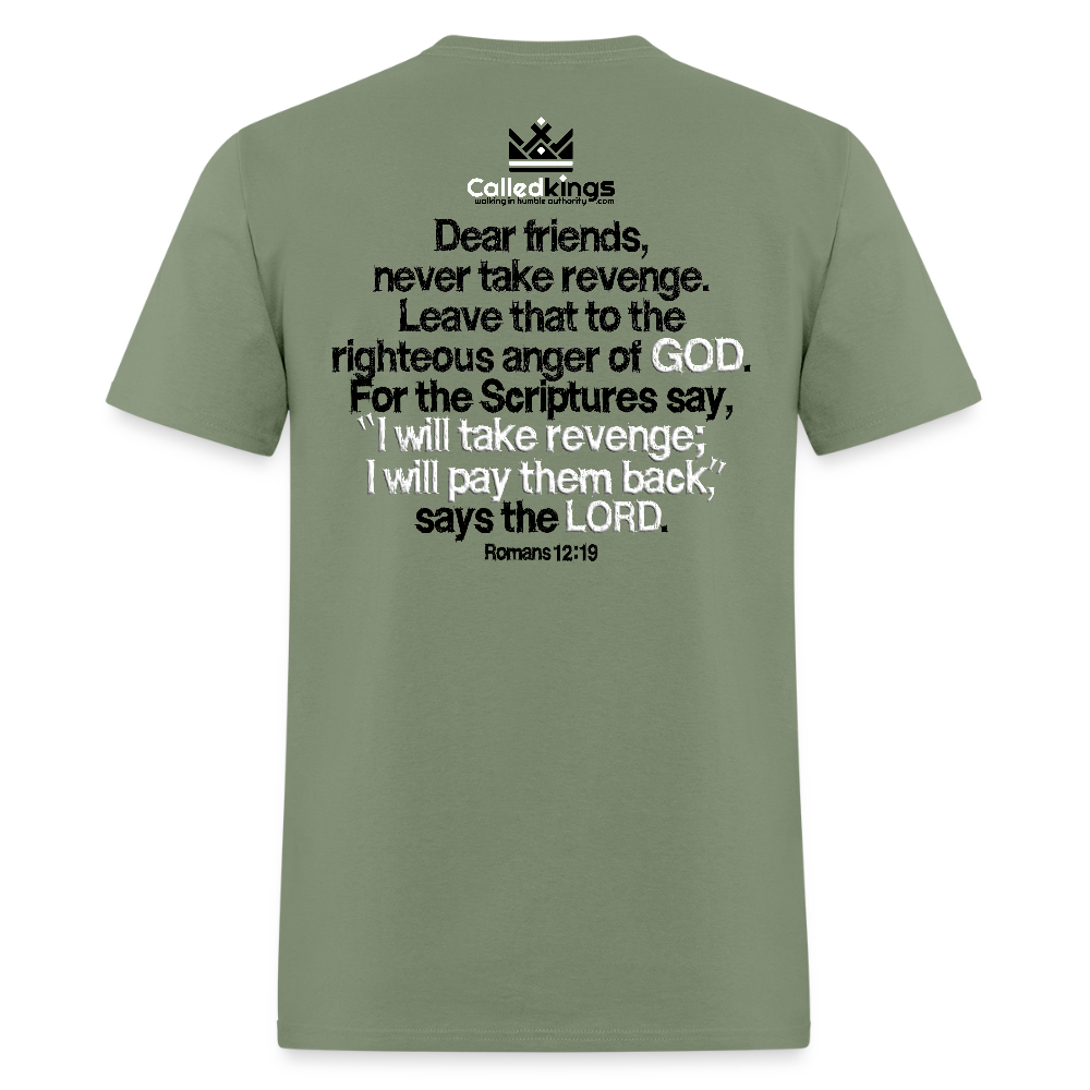 Vengeance is Mine Says the Lord - military green