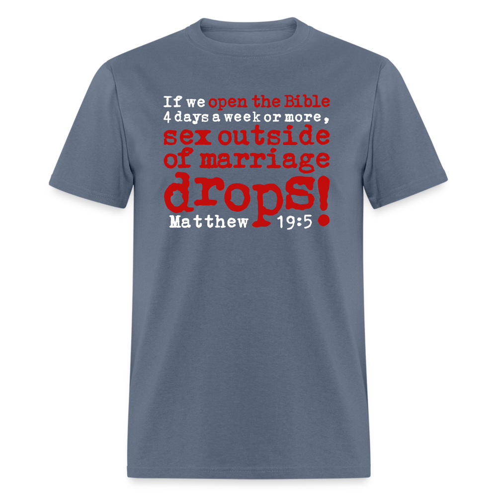 Open Bible Sex Outside of Marriage Drops - denim