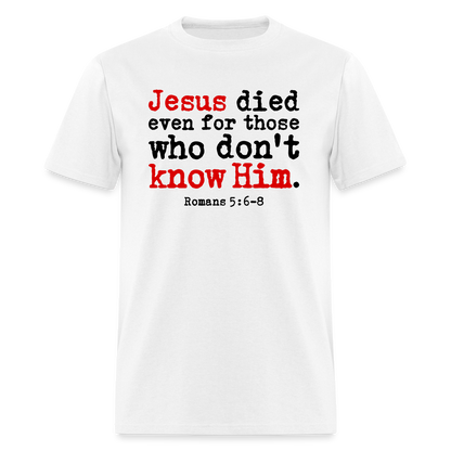 Jesus Died Even for Those Who Don't Know Him - white
