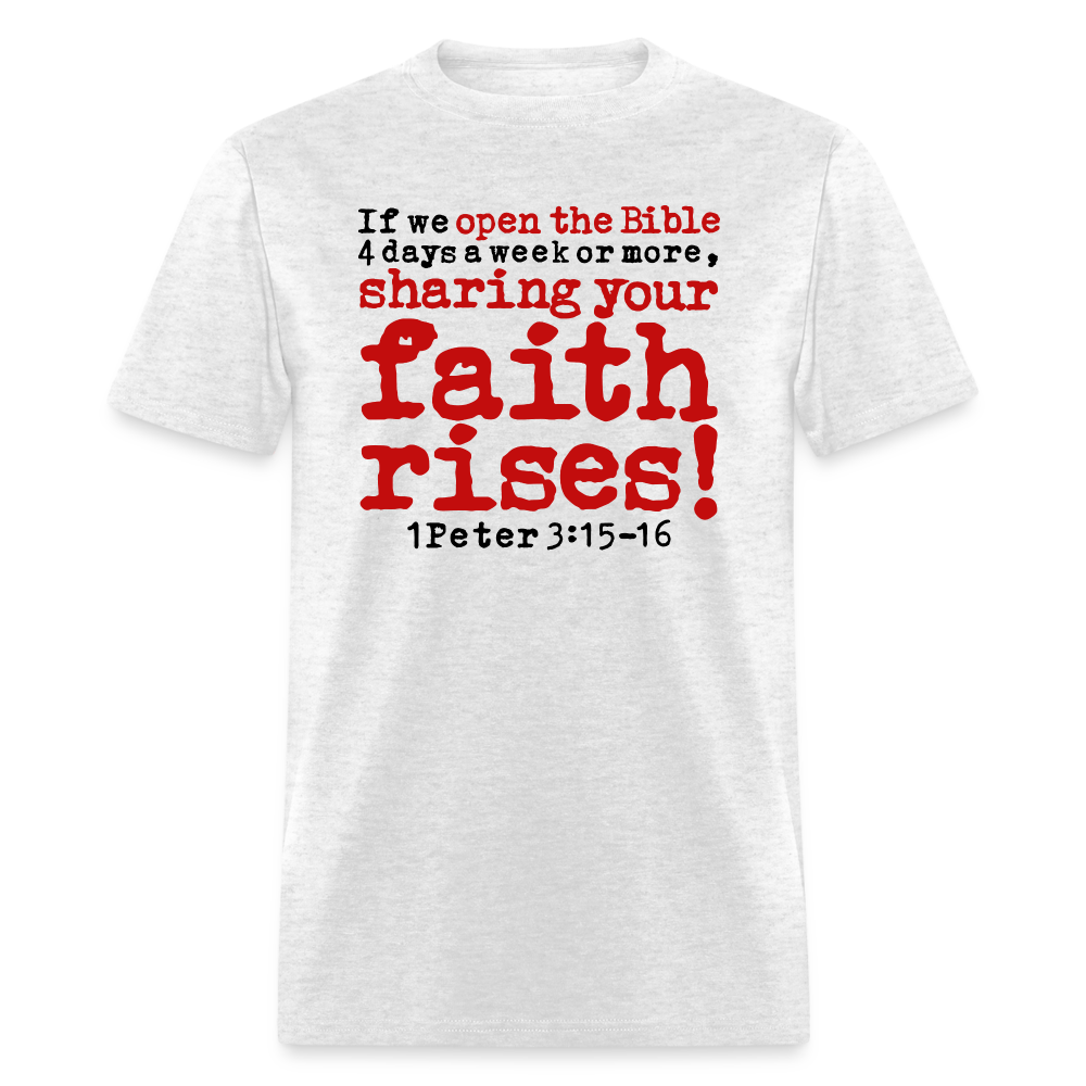 Open Bible Sharing Faith Rises - light heather gray
