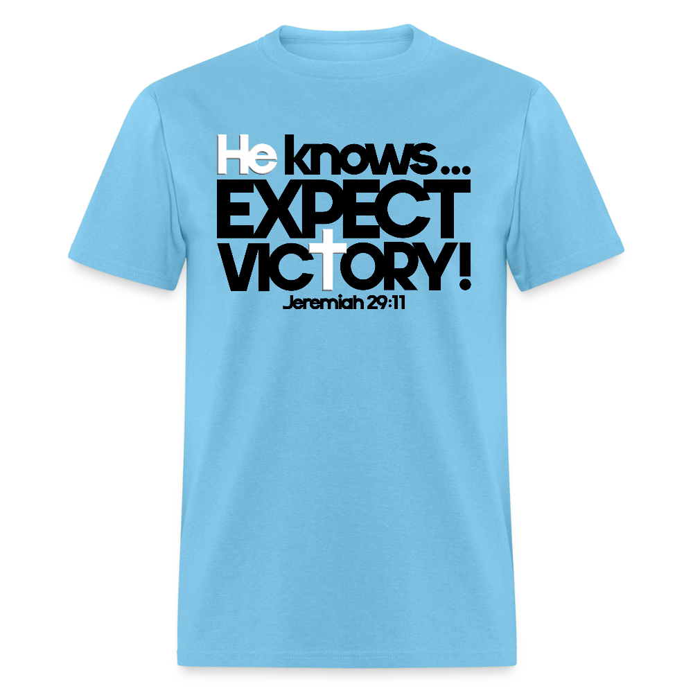 He Knows Expect Victory - aquatic blue