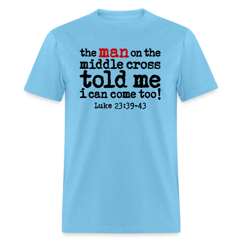 Man on the Middle Cross - aquatic blue