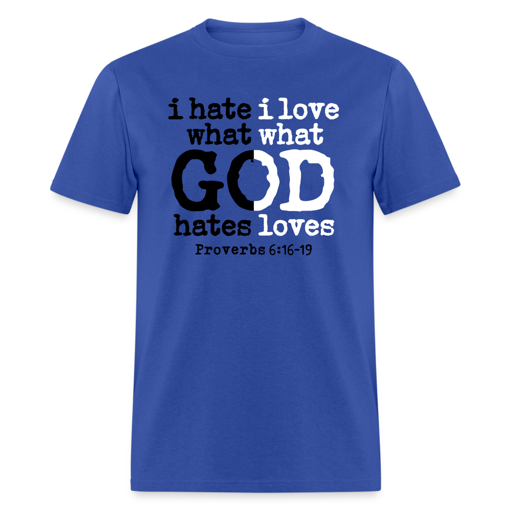 I Hate/Love What God Hates/Loves - royal blue