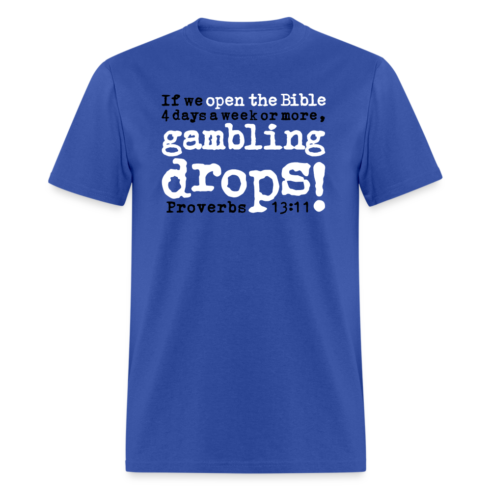 Open Bible Gambling Drops - royal blue