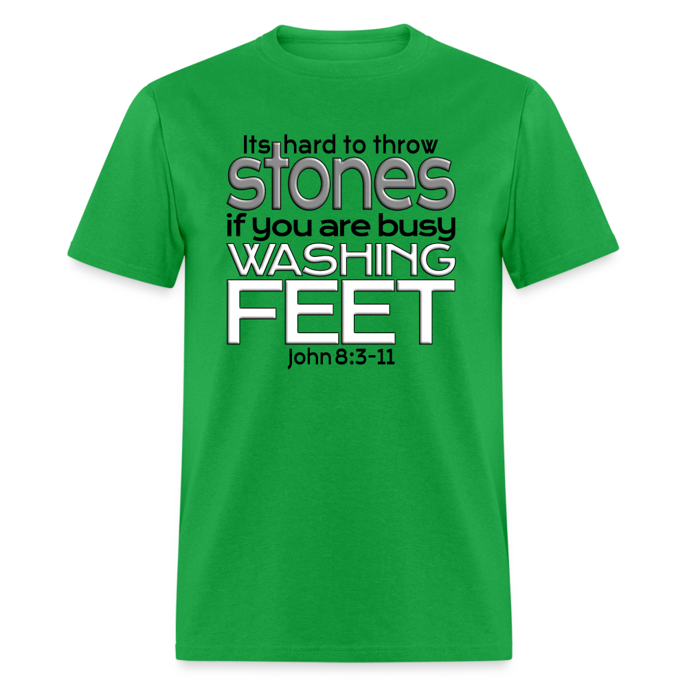 Throwing Stones or Washing Feet - bright green