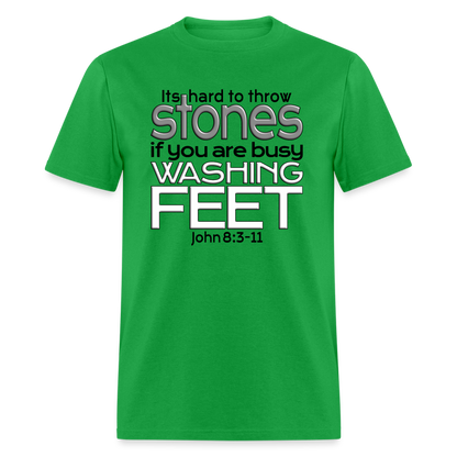 Throwing Stones or Washing Feet - bright green