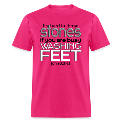 Throwing Stones or Washing Feet - fuchsia