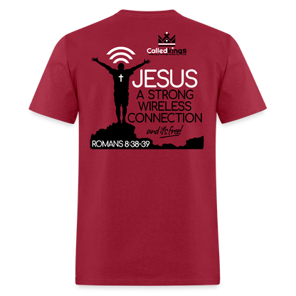 Jesus Strong Wireless Connection - dark red