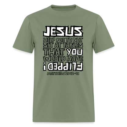 Jesus Flipped - military green