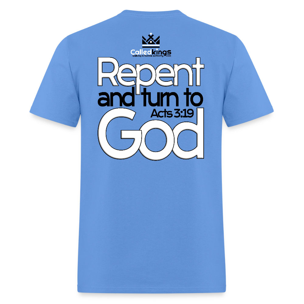 WTBSF? Repent and Turn to God - carolina blue
